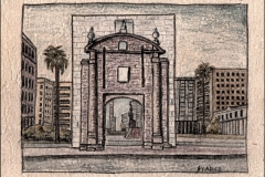 Puerta de la Ciudadela | 04 - 2019 |Carbonilla sobre papel reciclado | 25 x 25 cm